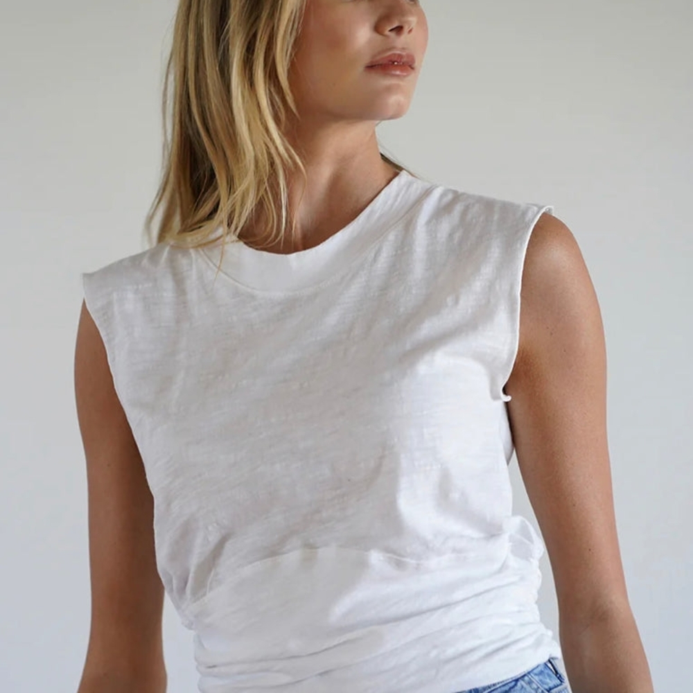 Sleeveless White Top